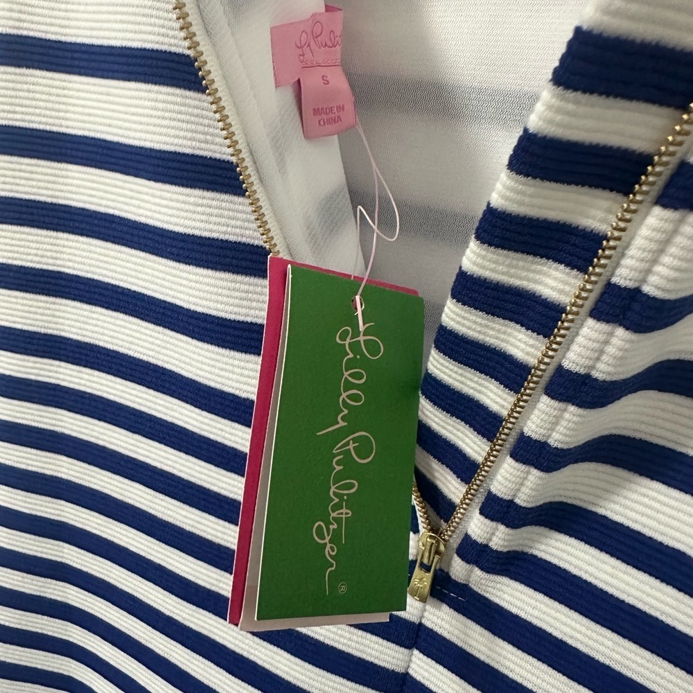 Lilly Pulitzer Blue and White Striped Dress, Size Small NWT - Picture 7 of 12